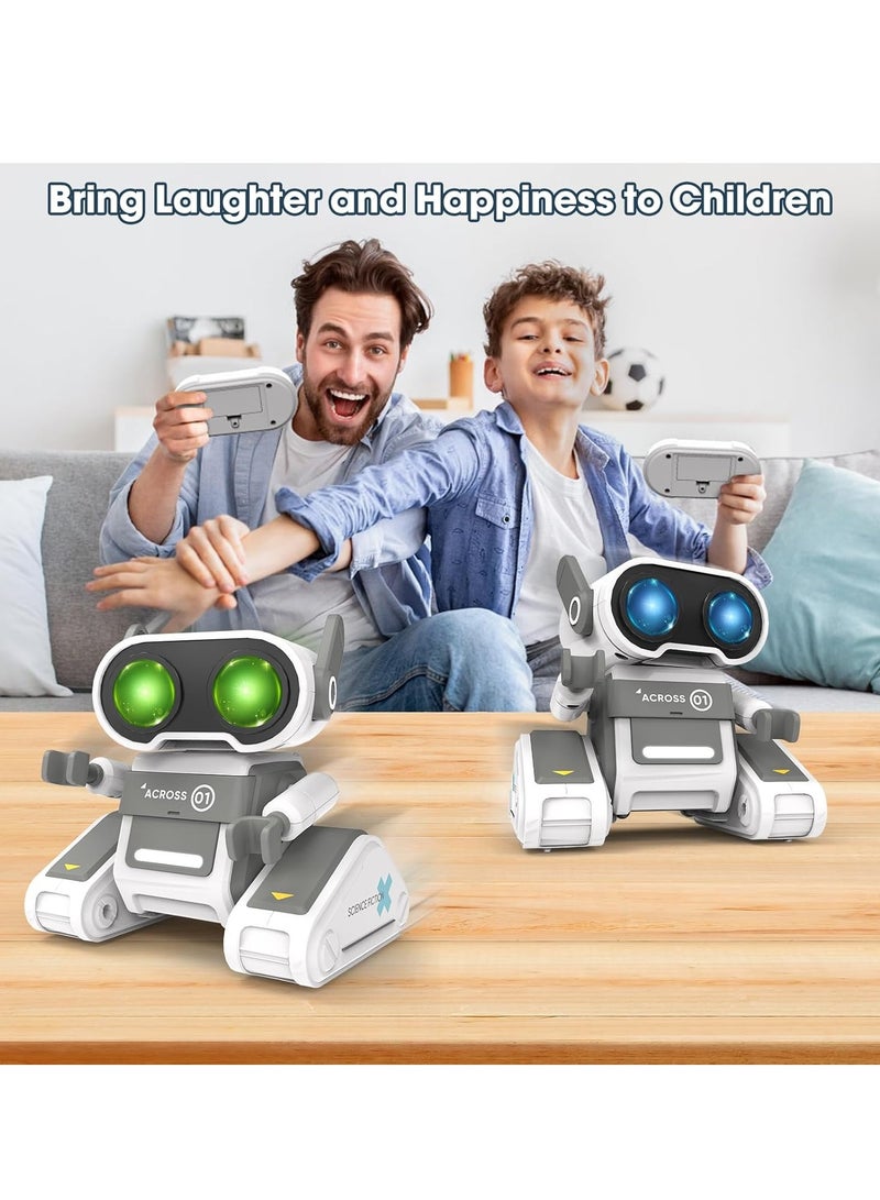 Remote Control Toy Robots RC Robots for Kids with LED Eyes Flexible Head  Arms  Dance Moves and Music Birthday for Kids Age 3 4 5 6 7 8 9 Grey - Image 2