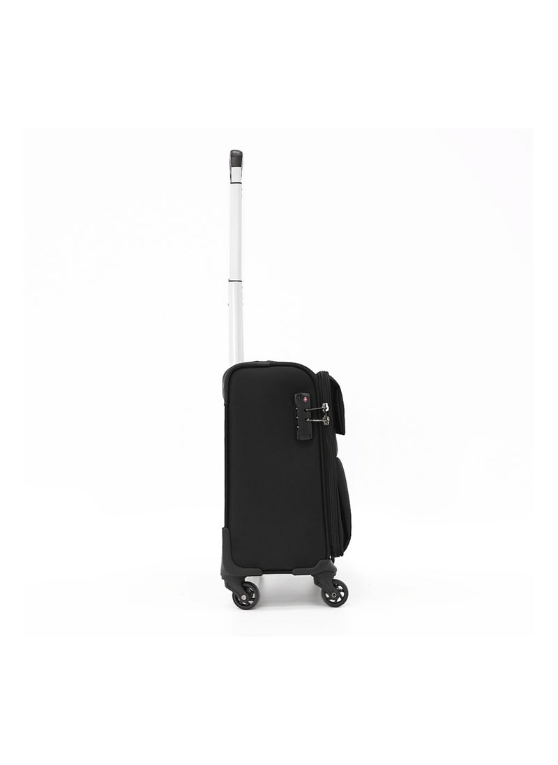 GIORDANO Giordano Softside Double Spinner Wheel Luggage Trolley Bag,Black  - Image 3