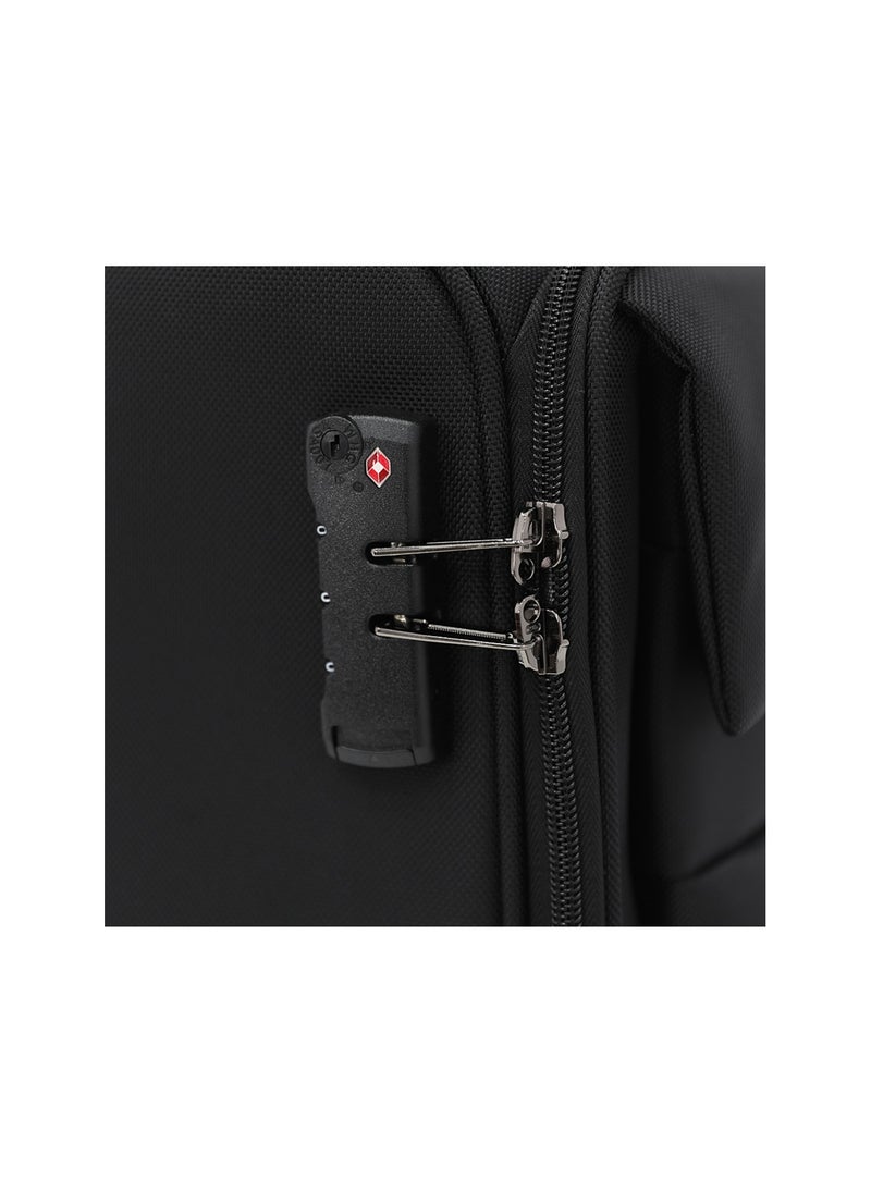GIORDANO Giordano Softside Double Spinner Wheel Luggage Trolley Bag,Black  - Image 5