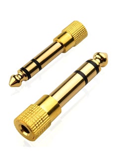 Generic 2 Pack 6.35mm Male Plug to 3.5mm Female Socket 1/4 to 1/8 inch Stereo Audio Jack Adapter  - Image 1