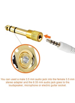 Generic 2 Pack 6.35mm Male Plug to 3.5mm Female Socket 1/4 to 1/8 inch Stereo Audio Jack Adapter  - Image 3