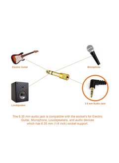Generic 2 Pack 6.35mm Male Plug to 3.5mm Female Socket 1/4 to 1/8 inch Stereo Audio Jack Adapter  - Image 4
