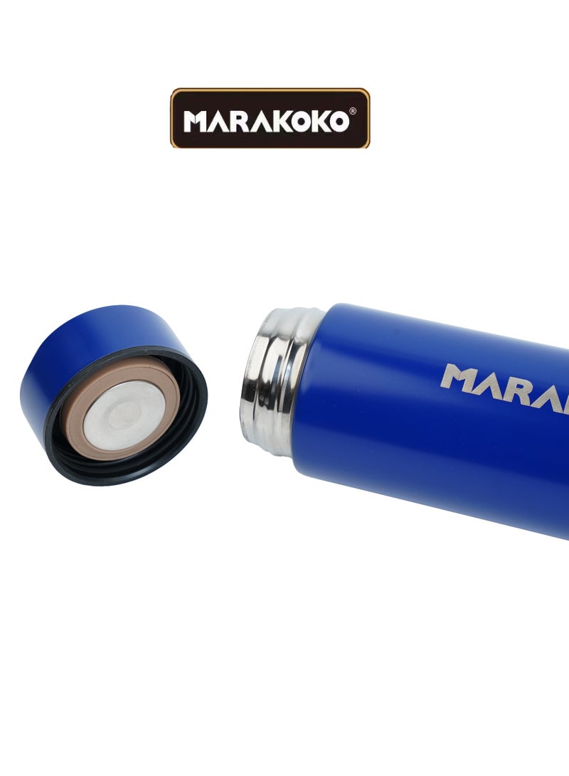 Marakoko Water bottle with temperature display, 500ml mug Saves temperature  hot or cold , strong stainless steel bottle suitable for club or trips.Blue - Image 2