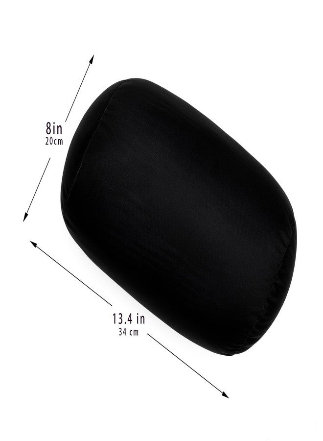 Focustree Squishy Microbead Bean Neck Pillow 2Pcs Bolster Tube Body Pillow for Sleeping Smooth Cool Touch Fabric Neck & Back Support Throw Travel Pillow Fun Colors (Dark Black 2Pcs) - Image 5