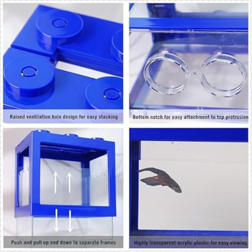KSH STORE - Single Betta Mini Fish Aquarium Building Block Tank, 1 litres Capacity, Building Block Design, Detachable Cube Tank for Betta Fish, Shrimps, Turtle Small (Small) - Image 5