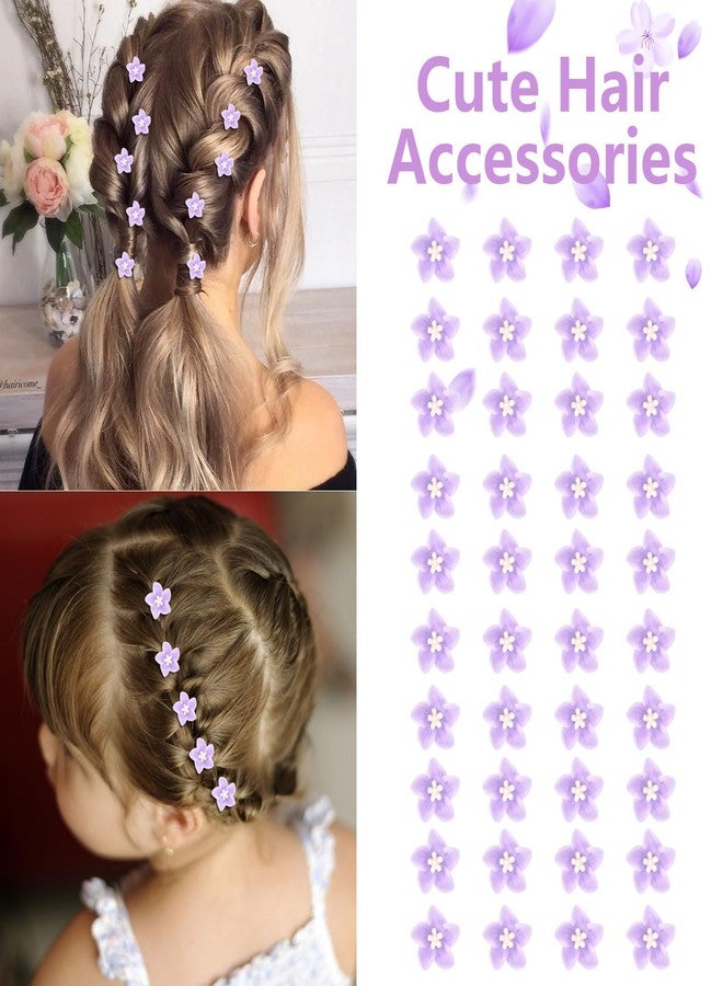 YISSION 40 Pcs Purple Mini Flower Hair Clips Cute Hair Pins Small Floral Hair Clips Lily Flower Clips for Hair Wedding Hair Barrettes Bridal Hair Accessories for Girls Women - Image 3