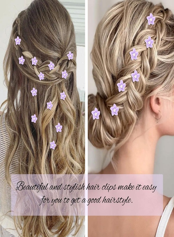 YISSION 40 Pcs Purple Mini Flower Hair Clips Cute Hair Pins Small Floral Hair Clips Lily Flower Clips for Hair Wedding Hair Barrettes Bridal Hair Accessories for Girls Women - Image 2