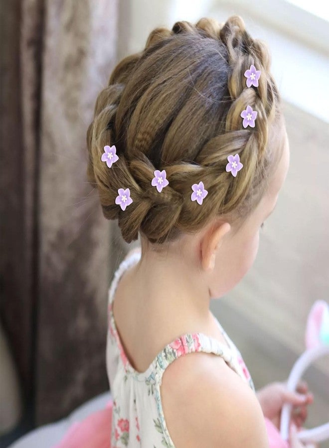 YISSION 40 Pcs Purple Mini Flower Hair Clips Cute Hair Pins Small Floral Hair Clips Lily Flower Clips for Hair Wedding Hair Barrettes Bridal Hair Accessories for Girls Women - Image 5