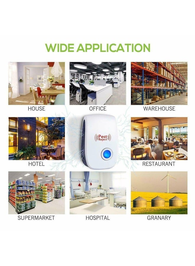 Taimi 6Pcs PEST REJECT Ultrasonic Pest Repeller to Repel Rats, Cockroach, Mosquito, Home Pest and Rodent Repelling Aid for Mosquito, Cockroaches Ants Spider Insect Pest Control Electric Pest Repelling White - Image 4