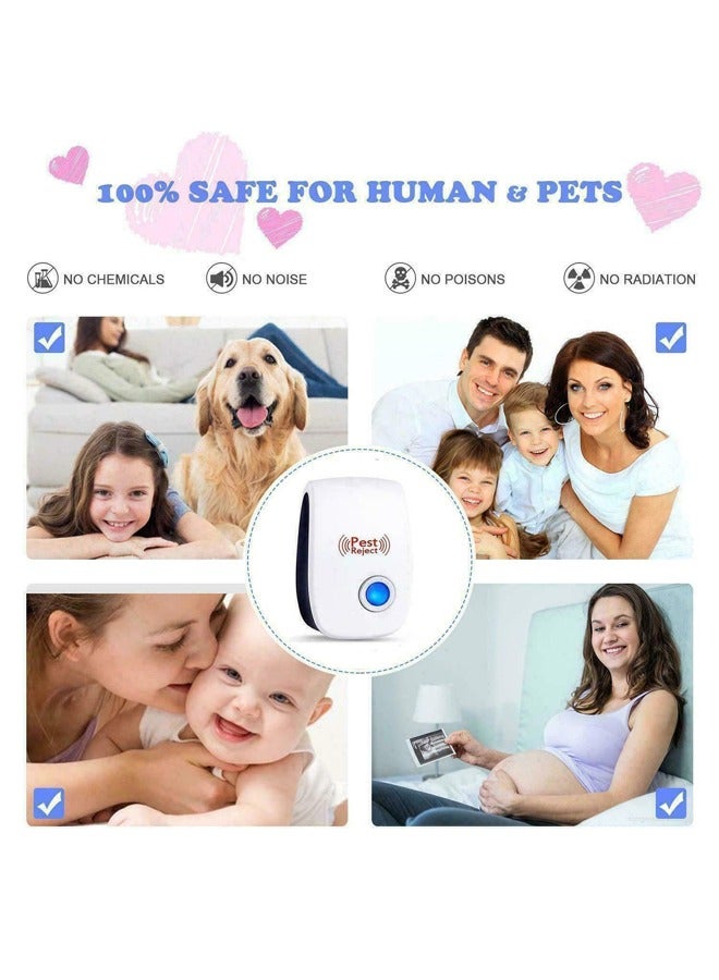 Taimi 6Pcs PEST REJECT Ultrasonic Pest Repeller to Repel Rats, Cockroach, Mosquito, Home Pest and Rodent Repelling Aid for Mosquito, Cockroaches Ants Spider Insect Pest Control Electric Pest Repelling White - Image 3