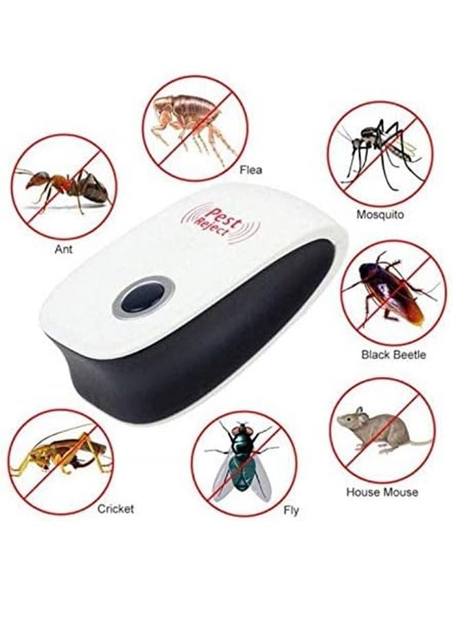 Taimi 6Pcs PEST REJECT Ultrasonic Pest Repeller to Repel Rats, Cockroach, Mosquito, Home Pest and Rodent Repelling Aid for Mosquito, Cockroaches Ants Spider Insect Pest Control Electric Pest Repelling White - Image 2