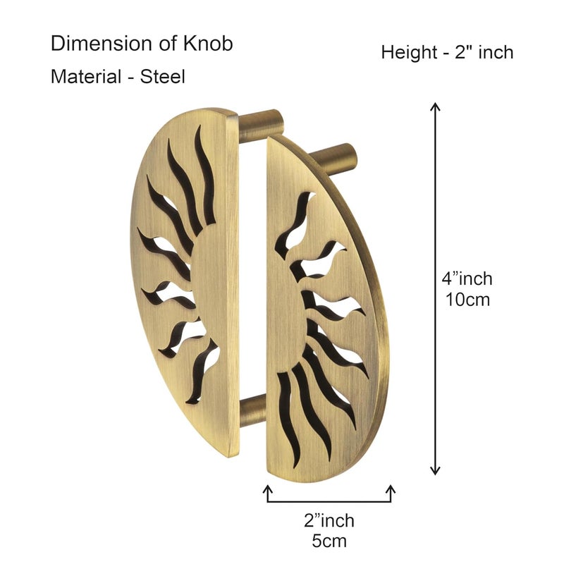 Compass Stainless Steel Surya Cabinet Knobs, Drawer Pulls, Knobs for Dresser Drawers, Drawer Knobs Handle, Kitchen Knobs (Antique Finish) Pack of 8 pcs - Image 2