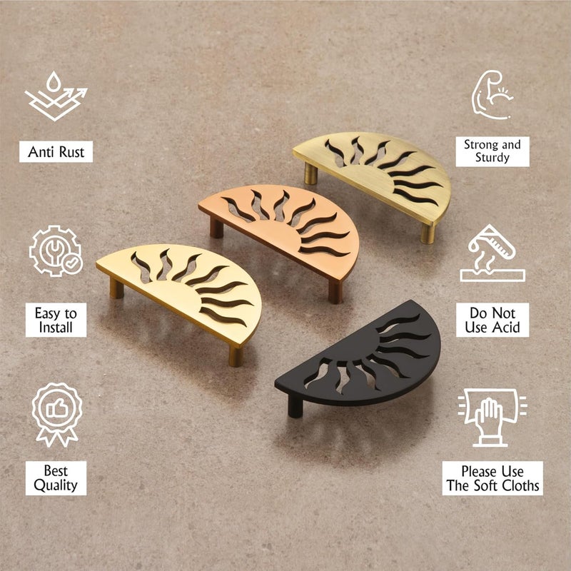 Compass Stainless Steel Surya Cabinet Knobs, Drawer Pulls, Knobs for Dresser Drawers, Drawer Knobs Handle, Kitchen Knobs (Antique Finish) Pack of 8 pcs - Image 3