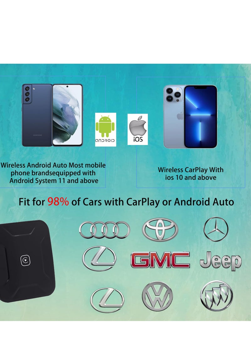 KASTWAVE - محول CarPlay اللاسلكي وAndroid Auto - التوصيل والتشغيل لصورة AirPlay وصورة Android وCarPlay Al Box - Image 1
