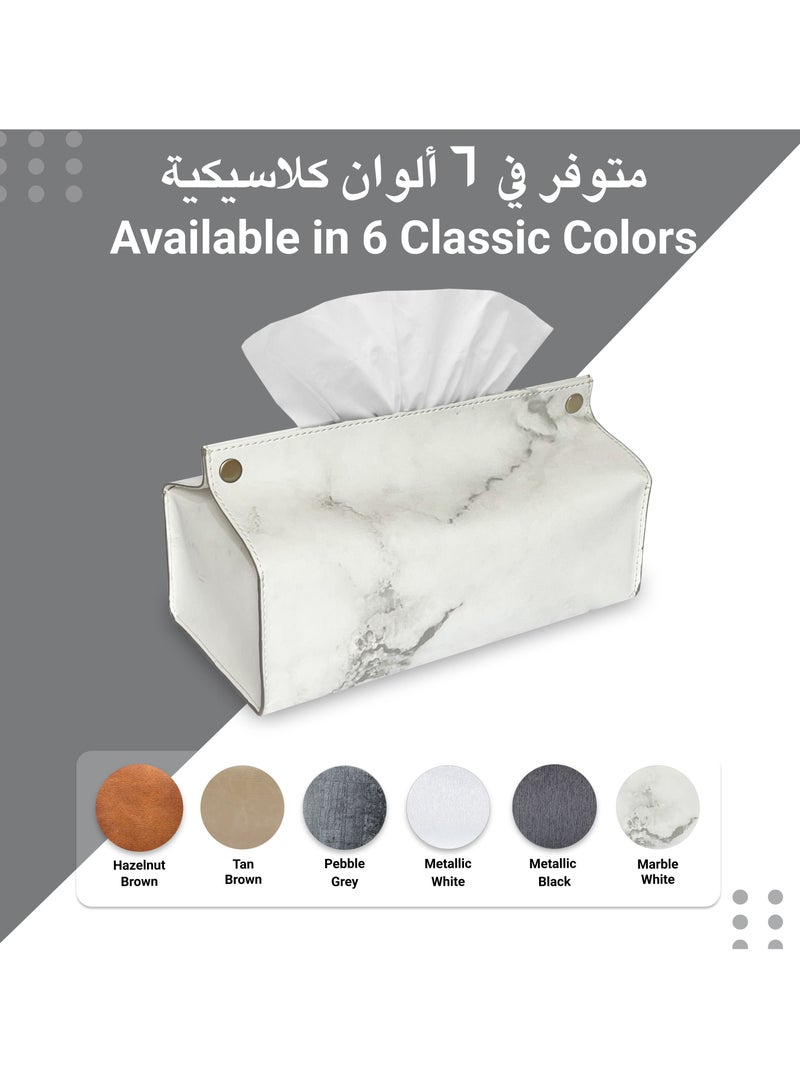 LeArt Leather Tissue Box Holder – Tissue Box Holder for Home Decorations for Living Room, Bedroom and Office | Tissue Box Cover | Car Tissue Holder | Tissue Box Cover for Car (Marble)  - Image 5