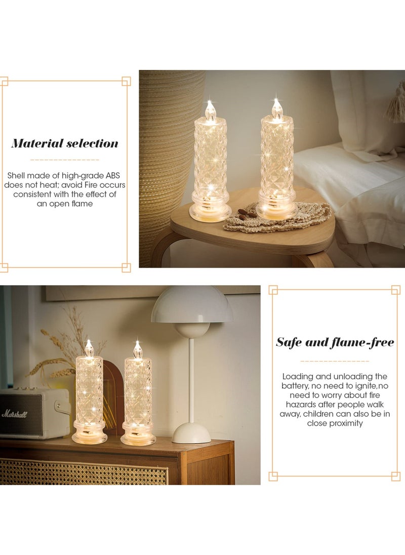 SYOSI Romantic LED Flameless Candles 4 PCS Rose Shadow Design Pillar Candles for Festival Proposals Anniversaries and Wedding Decorations Battery Operated  - Image 3