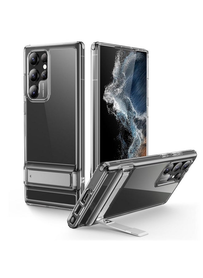 ESR ESR for Samsung Galaxy S22 Ultra Case with Adjustable Stand, Military-Grade Drop Protection, 3 Stand Modes, TPU, Supports Wireless Charging, Slim Patented Metal Kickstand Phone Back Cover, Clear  - Image 1