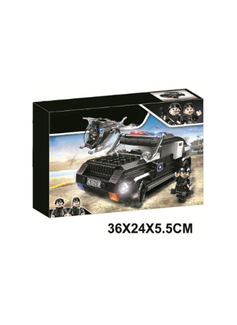 286 Pieces Police Car Jeep Model Set Building Blocks Creative DIY Simulation Collection Building Assembling Toys Children Adult Home Decoration  - Image 2