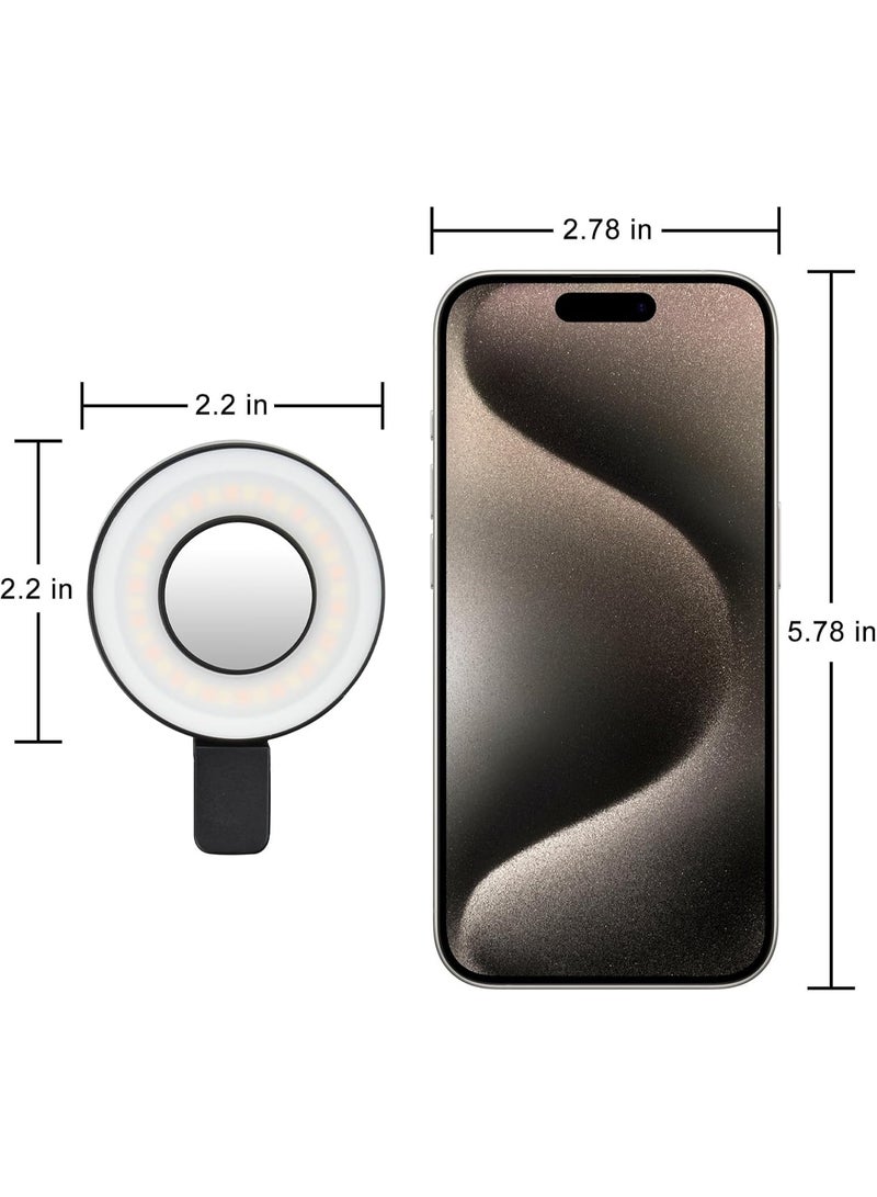 Magnetic Ring Light for Phone, LED Phone Light with Clip, Magnetic Back Selfie Light for iPhone and Android, Rechargeable LED Selfie Ring Light for Makeup, Video Conference, Camera, TikTok, Black  - Image 5