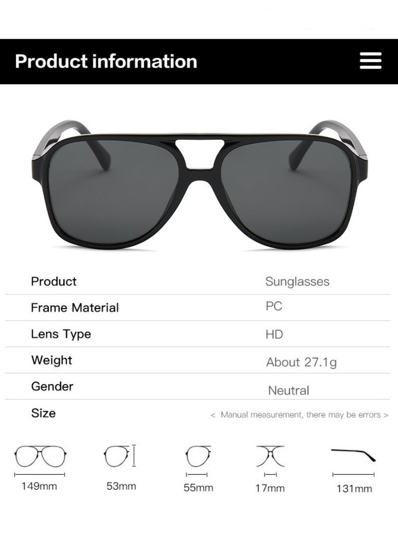 Retro Square Sunglasses Women Men - Aviator 70s Style Sun Glassess Designer Men's Sunglass Designer for Womens Mens Sun Glasses Vintage Ladies Eye Glasses UV400 Protection Shades - Image 3