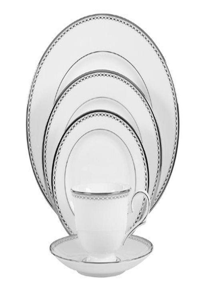 LENOX Lenox Pearl Platinum Bone China 5Piece Place Setting Service for 1White 