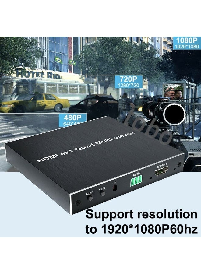HDMI 4x1 Quad Multi-Viewer – 4 in 1 Out Converter with Seamless Switch, Full HD 1080P & 3D Support - Image 3