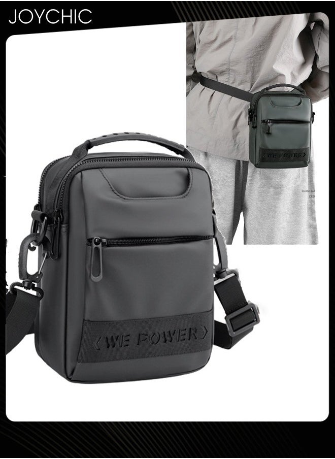 Joychic - Simple Men's Multipurpose Chest Bag Handbag Trendy Waterproof Compact Crossbody Bag with Detachable Strap for Travel Outdoor Hiking Grey - Image 1