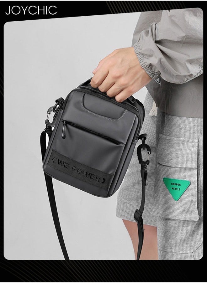 Joychic - Simple Men's Multipurpose Chest Bag Handbag Trendy Waterproof Compact Crossbody Bag with Detachable Strap for Travel Outdoor Hiking Grey - Image 1