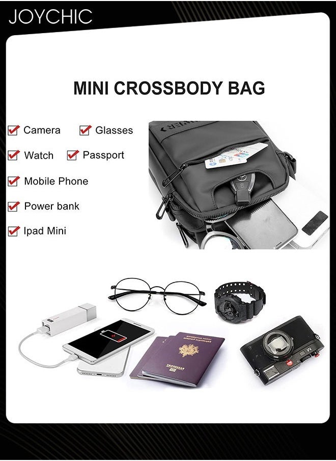 Joychic - Simple Men's Multipurpose Chest Bag Handbag Trendy Waterproof Compact Crossbody Bag with Detachable Strap for Travel Outdoor Hiking Grey - Image 1