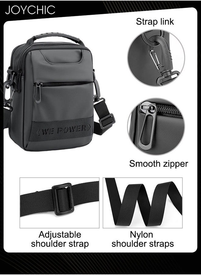 Joychic - Simple Men's Multipurpose Chest Bag Handbag Trendy Waterproof Compact Crossbody Bag with Detachable Strap for Travel Outdoor Hiking Grey - Image 1