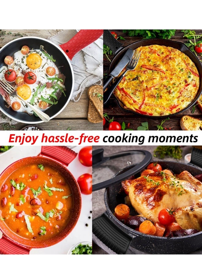 4 Pack Silicone Hot Handle Holder Cover, Silicone Pot Holders Heat Resistant Assist Pan Handle Sleeve for Cast Iron Skillet Metal Pan - Image 5