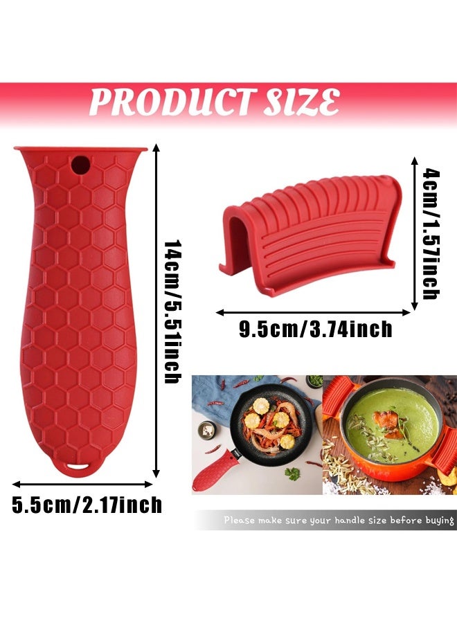 4 Pack Silicone Hot Handle Holder Cover, Silicone Pot Holders Heat Resistant Assist Pan Handle Sleeve for Cast Iron Skillet Metal Pan - Image 2