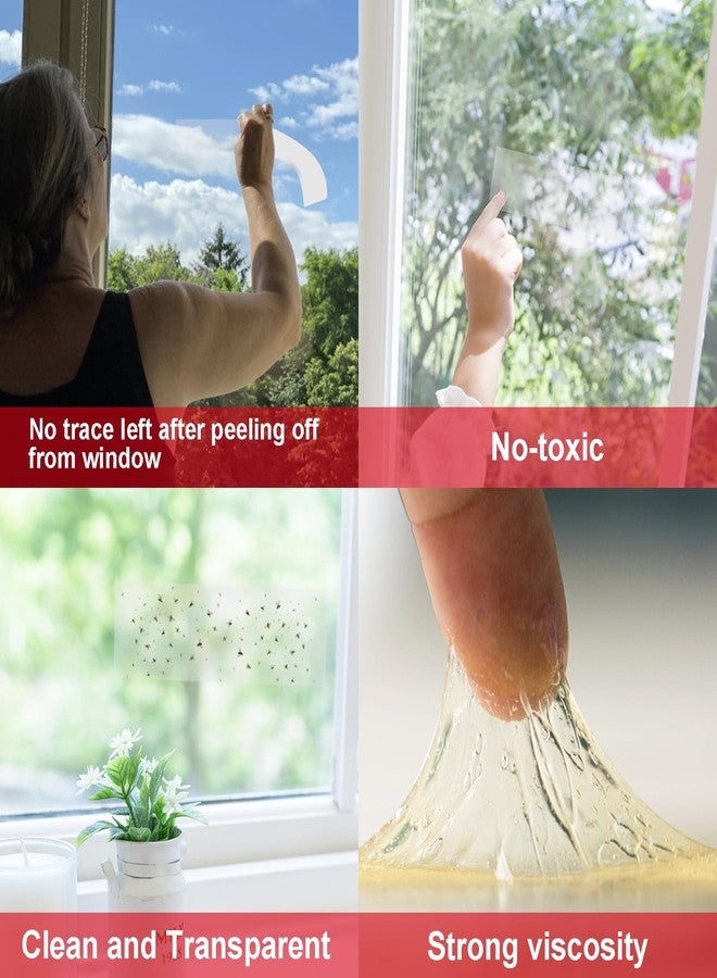 Mosqueda Window Fly Traps, 30 Pack Sticky Fly Traps for Indoors, Fly Catchers for Inside Home, Waterproof & Non-Toxic Adhesive Sticky Paper Trap for Mosquitos Bugs Housefy Fruit Fly Flying Gnats - Image 4