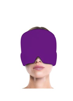 Y&D Migraine Ice Head Wrap Form Fitting Gel Headache Relief Hat Cold Therapy Cap Pack Mask Compress for Tension Sinus Stress Purple  - Image 1
