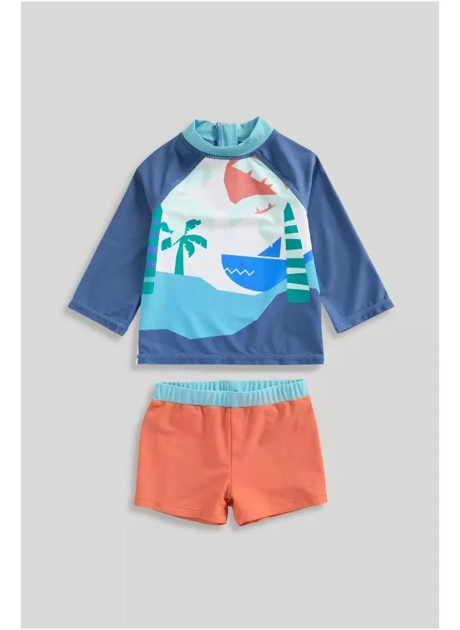 mothercare Sunsafe UPF50+ Rash Vest and Swim Shorts Set