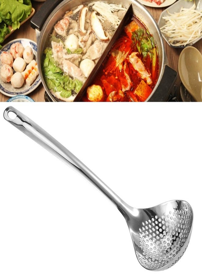 BORDSTRACT Stainless Steel Skimmer, Skimmer Slotted Spoon, Slotted Spoons, kitchen spoons for cooking, Strainer Ladle with Long Handle For Draining & Frying - Image 4
