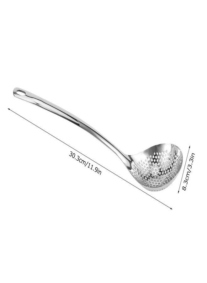 BORDSTRACT Stainless Steel Skimmer, Skimmer Slotted Spoon, Slotted Spoons, kitchen spoons for cooking, Strainer Ladle with Long Handle For Draining & Frying - Image 3