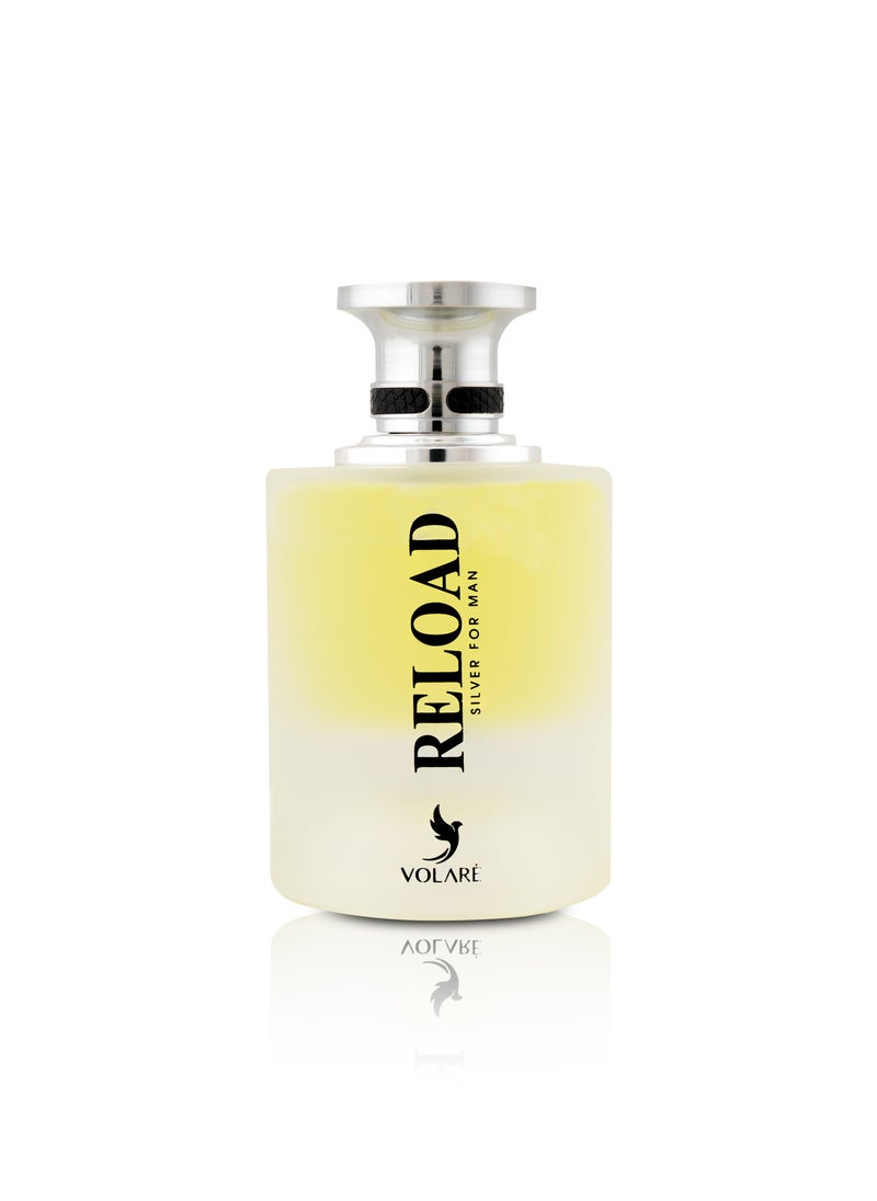 VOLARE VOLARÉ Reload Silver Perfume for Men, 100ml - Invigorating Fresh and Woody Scent  - Image 2