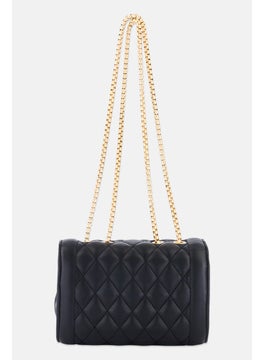 Urban Expressions Women Quilted Cross Body Bag 19 L x 14 H x 7 W cm, Black  - Image 3
