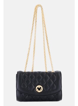 Urban Expressions Women Quilted Cross Body Bag 19 L x 14 H x 7 W cm, Black  - Image 1