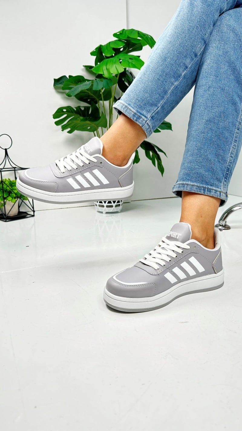 Nstil Casual Unisex Sneaker Sports Shoes Lace-Up Stripe Detail Comfortable Lightweight Lace-Up Lug Sole ST-331 - 3438  - Image 5