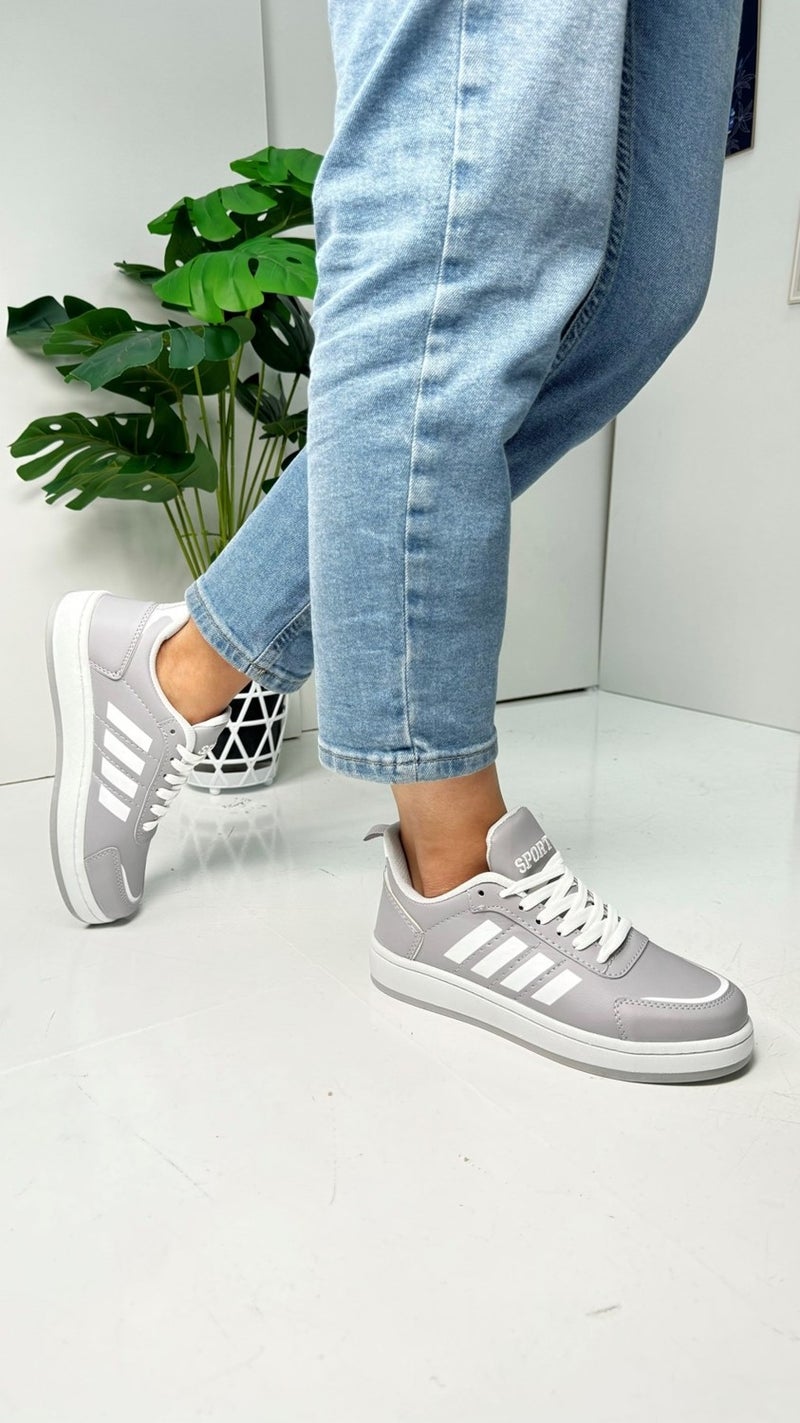 Nstil Casual Unisex Sneaker Sports Shoes Lace-Up Stripe Detail Comfortable Lightweight Lace-Up Lug Sole ST-331 - 3438  - Image 3