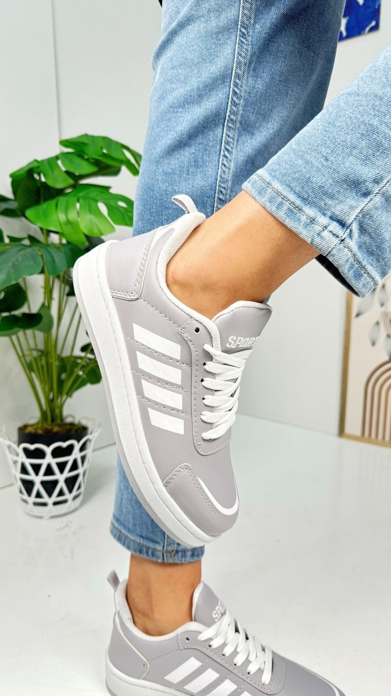 Nstil Casual Unisex Sneaker Sports Shoes Lace-Up Stripe Detail Comfortable Lightweight Lace-Up Lug Sole ST-331 - 3438  - Image 1