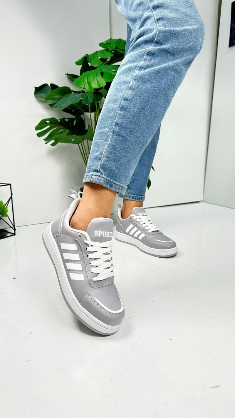 Nstil Casual Unisex Sneaker Sports Shoes Lace-Up Stripe Detail Comfortable Lightweight Lace-Up Lug Sole ST-331 - 3438  - Image 4