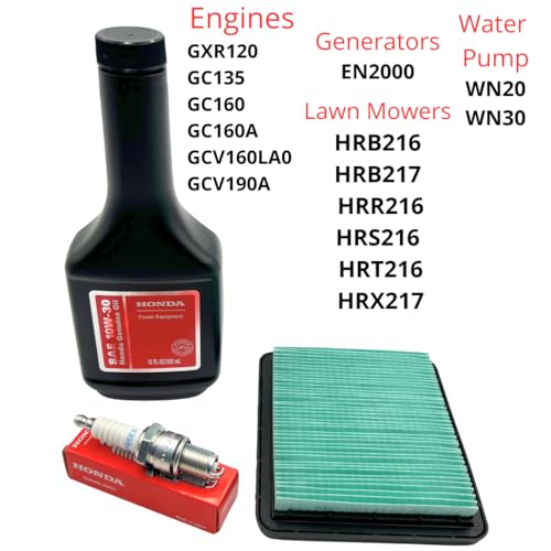 KINDZA Genuine Tune up kit for Honda GCV135 GC160 GCV160 GCV190 GC135 Lawn Mower HRR216 HRC216 HRT216 HRX217 F220 WN20 w/Motor Oil Genuine 17211-ZL8-023 Air Filter Spark Plug 98079-55846 - Image 3