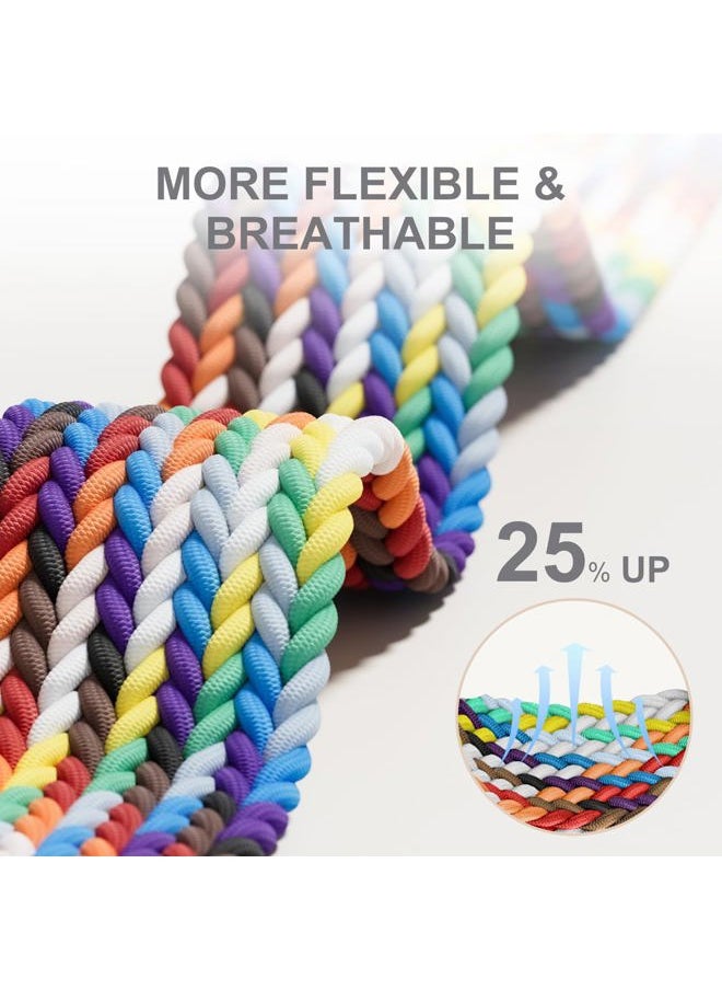 Getino - 10 Pack Braided Stretchy Compatible with Apple Watch Band Women 38mm 40mm 41mm 42mm 44mm 45mm 46mm 49mm, Sport Nylon Elastic Solo Loop iWatch Strap Men for iWatch Ultra 2 SE Series 10 9 8 7 6 5 - Image 1