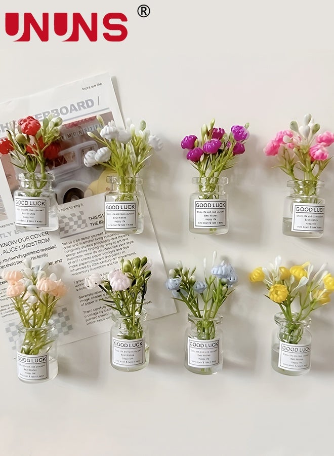 UNUNS Fridge Magnets,8pcs Vase Fridge Magnets Set,3D Flower Pot Magnets,Refrigerator Magnets,Strong Non Scratch for Fridge,Decoration for Fridge Locker Office Kitchen - Image 1