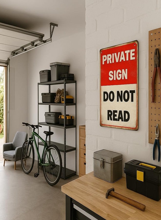 Skyocean Funny Private Sign Metal Tin Sign - “Do Not Read” Retro Humor Wall Decor - 12x8 Inch Aluminum Sign for Home, Office, Bathroom, Garage, or Man Cave - Vintage Novelty Wall Art - Image 4