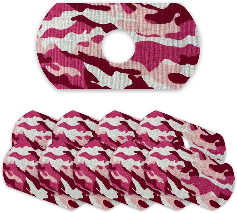 Rockadex Adhesive Patches  Compatible for Freestyle Libre Sensor 3 CustomDesigned Freestyle Libre Patches Diabetic Supplies Mix 10 Pack Pink Camo Rectangle 50mm  2 - Image 1