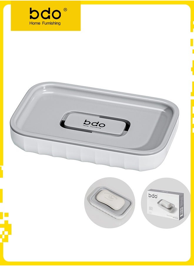 bdo - Large Soap Dish Holder, Self Draining Bar Soap Holder, Plastic Soap Bar Container, Soap Saver for Shower, Bathroom, Kitchen - Without Cover - Image 1